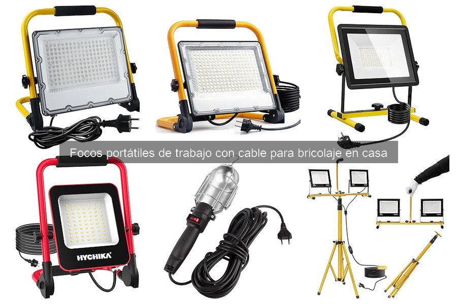 Cómo instalar un foco portátil de trabajo con cable