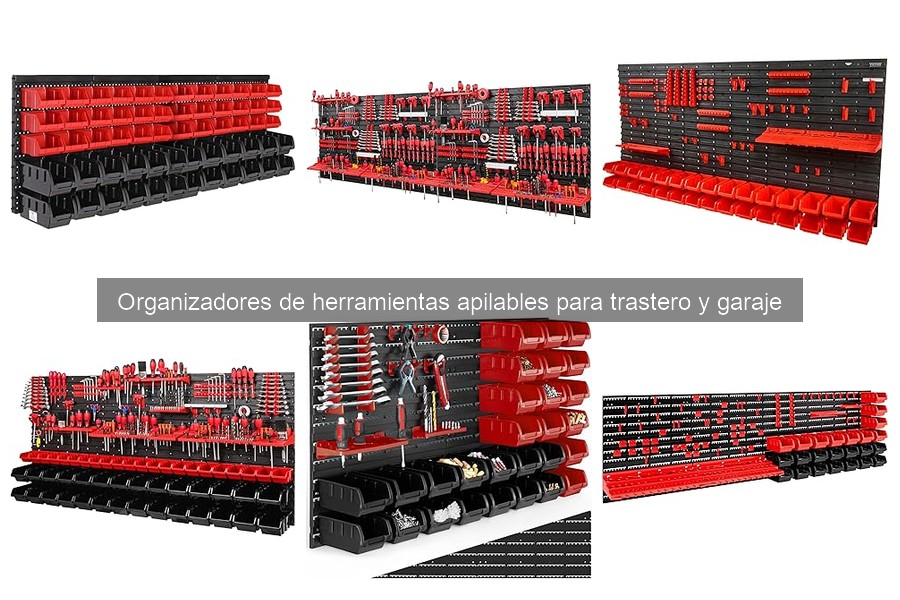 Herramientas ideales para organizadores apilables en garaje