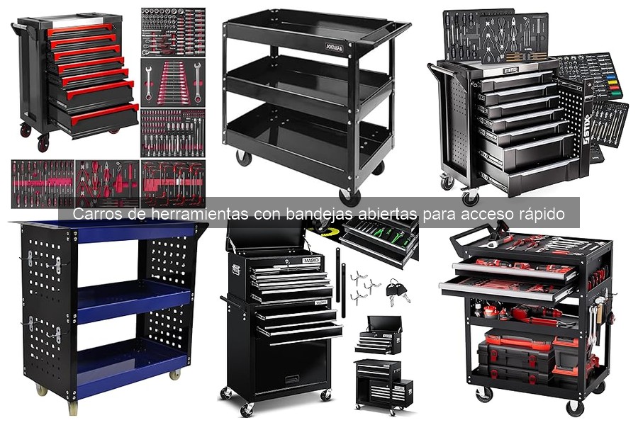 Personaliza tu carro de herramientas con bandejas abiertas