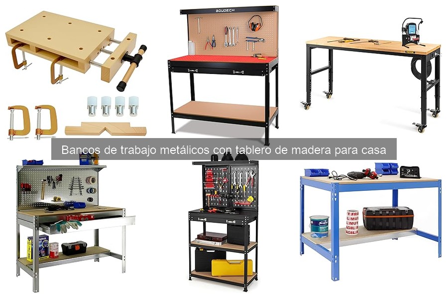 ¿Qué es un banco de trabajo metálico con tablero de madera?