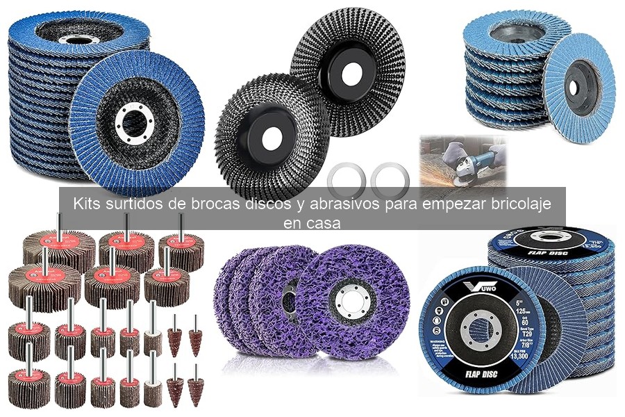 ¿Qué incluyen los kits surtidos de brocas y discos abrasivos?