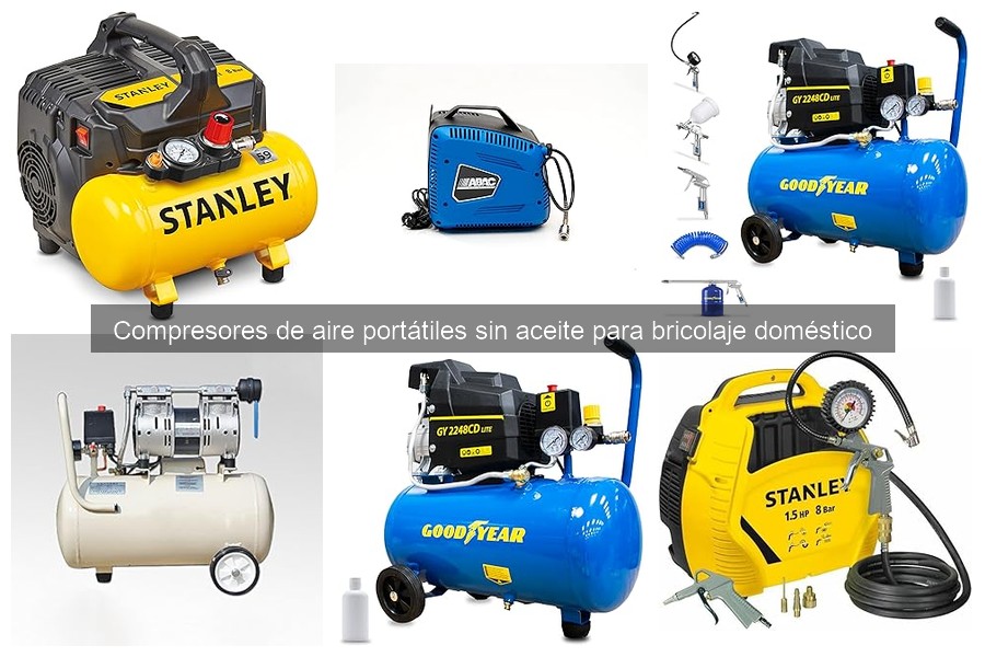 Tipos de compresores de aire portátiles sin aceite para bricolaje
