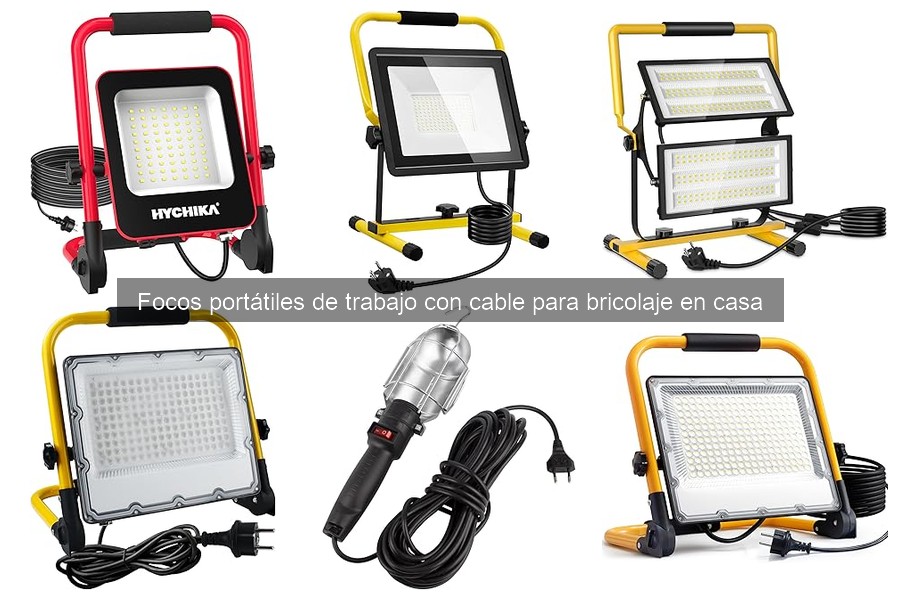 Tipos de focos portátiles de trabajo con cable para bricolaje