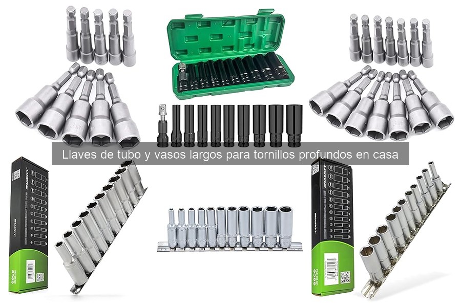 Tipos de llaves de tubo y vasos largos para tornillos profundos